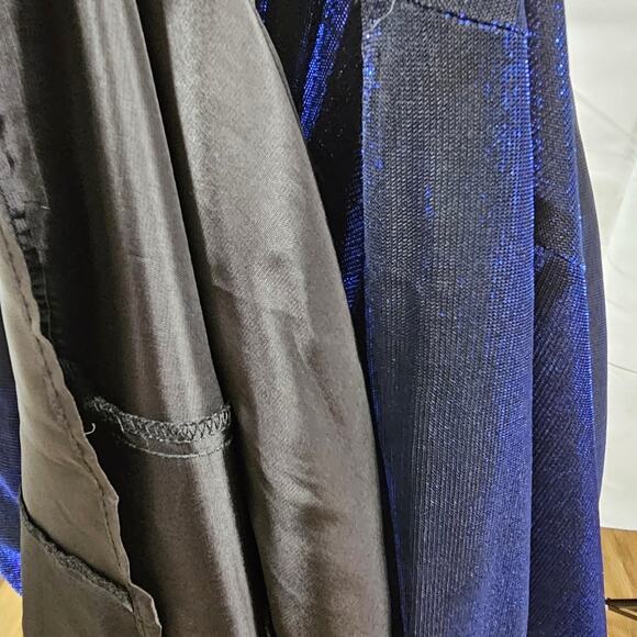 Betsy and Adam Sleeveless Blue/Black Metallic Acetate Gown Women's Size 10 - Picture 8 of 12